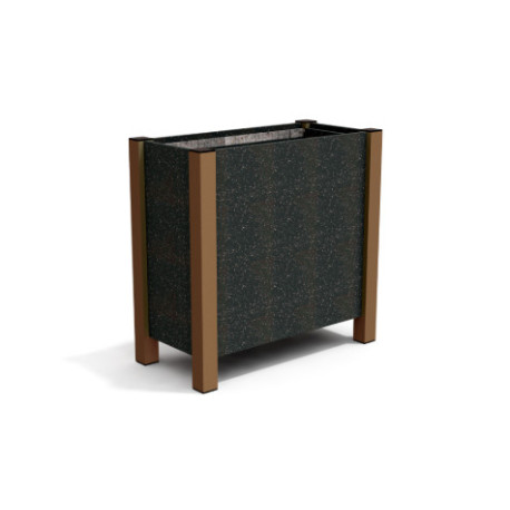 Jardinière rectangulaire Floralu en IPRA et Aluminium laqué Rouille – 82 x 40 x 80 cm