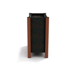 Jardinière rectangulaire Floralu en IPRA et Aluminium laqué Rouille – 82 x 40 x 80 cm