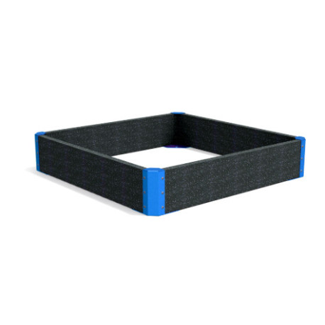 Carré potager Arbane en IPRA et aluminium laqué Bleu – 128,6 x 128,6 x 24,8 cm