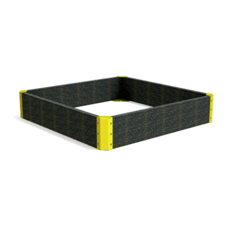 Carré potager Arbane en IPRA et peinture aluminium laqué Jaune – 128,6 x 128,6 x 24,8 cm