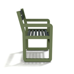 Fauteuil de jardin Chardonnay avec accoudoirs en IPRA et Aluminium Vert Sauge – Assise courte