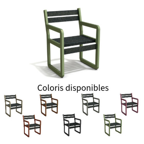 Fauteuil de jardin Chardonnay avec accoudoirs en IPRA et Aluminium Vert Sauge – Assise courte