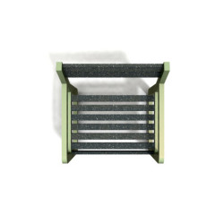 Fauteuil de jardin Chardonnay avec accoudoirs en IPRA et Aluminium Vert Sauge – Assise courte