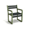 Fauteuil de jardin Chardonnay avec accoudoirs en IPRA et Aluminium Vert Sauge – Assise courte