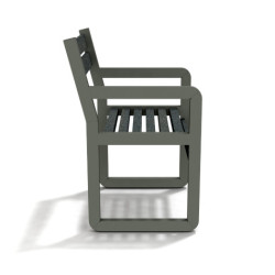 Fauteuil de jardin Chardonnay avec accoudoirs en IPRA et Aluminium Gris Anthracite – Assise courte