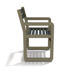 Fauteuil de jardin Chardonnay avec accoudoirs en IPRA et Aluminium Sable Clair – Assise courte