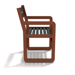 Fauteuil de jardin Chardonnay avec accoudoirs en IPRA et Aluminium Rouille – Assise courte