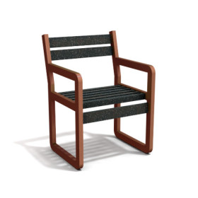 Fauteuil de jardin Chardonnay avec accoudoirs en IPRA et Aluminium Rouille – Assise courte