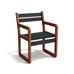 Fauteuil de jardin Chardonnay avec accoudoirs en IPRA et Aluminium Rouille – Assise courte