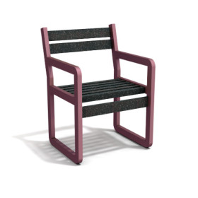 Fauteuil de jardin Chardonnay avec accoudoirs en IPRA et Aluminium Rose Poudré – Assise courte
