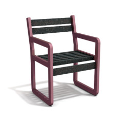 Fauteuil de jardin Chardonnay avec accoudoirs en IPRA et Aluminium Rose Poudré – Assise courte