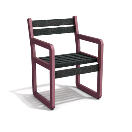 Fauteuil de jardin Chardonnay avec accoudoirs en IPRA et Aluminium Rose Poudré – Assise courte