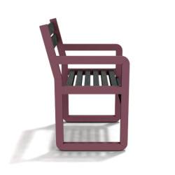 Fauteuil de jardin Chardonnay avec accoudoirs en IPRA et Aluminium Rose Poudré – Assise courte