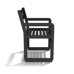 Fauteuil de jardin Chardonnay avec accoudoirs en IPRA et Aluminium Noir – Assise courte