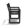Fauteuil de jardin Chardonnay avec accoudoirs en IPRA et Aluminium Noir – Assise courte
