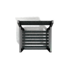 Fauteuil de jardin Chardonnay avec accoudoirs en IPRA et Aluminium Noir – Assise courte