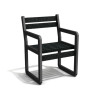 Fauteuil de jardin Chardonnay avec accoudoirs en IPRA et Aluminium Noir – Assise courte