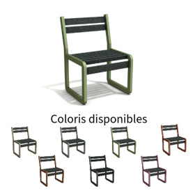 Chaise de jardin Chardonnay assise courte en IPRA et Aluminium Sable Clair – Assise courte