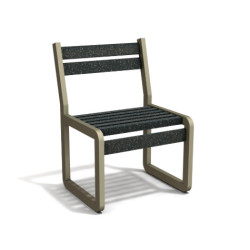 Chaise de jardin Chardonnay assise courte en IPRA et Aluminium Sable Clair – Assise courte