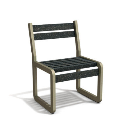 Chaise de jardin Chardonnay assise courte en IPRA et Aluminium Sable Clair – Assise courte