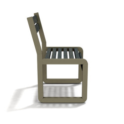 Chaise de jardin Chardonnay assise courte en IPRA et Aluminium Sable Clair – Assise courte