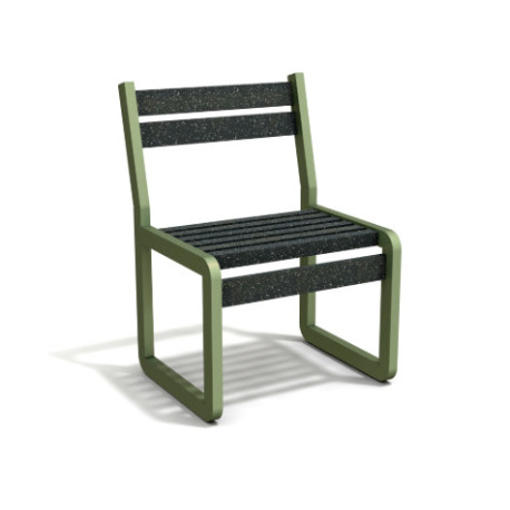 Chaise de jardin Chardonnay assise courte en IPRA et Aluminium Vert Sauge Clair – Assise courte