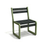 Chaise de jardin Chardonnay assise courte en IPRA et Aluminium Vert Sauge Clair – Assise courte