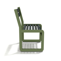 Chaise de jardin Chardonnay assise courte en IPRA et Aluminium Vert Sauge Clair – Assise courte