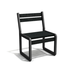 Chaise de jardin Chardonnay assise courte en IPRA et Aluminium Noir – Assise courte