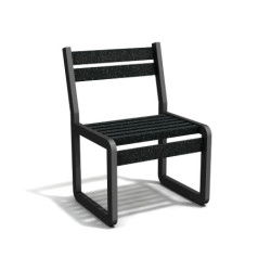Chaise de jardin Chardonnay assise courte en IPRA et Aluminium Noir – Assise courte