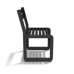 Chaise de jardin Chardonnay assise courte en IPRA et Aluminium Noir – Assise courte