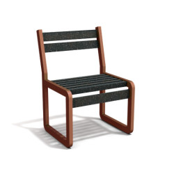 Chaise de jardin Chardonnay assise courte en IPRA et Aluminium Rouille – Assise courte