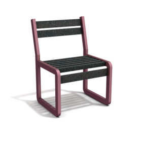 Chaise de jardin Chardonnay assise courte en IPRA et Aluminium Rose Poudré – Assise courte