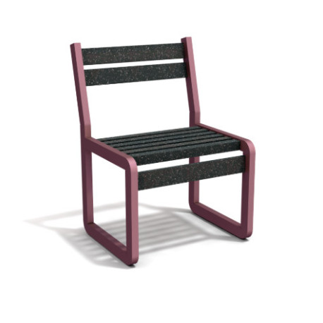 Chaise de jardin Chardonnay assise courte en IPRA et Aluminium Rose Poudré – Assise courte