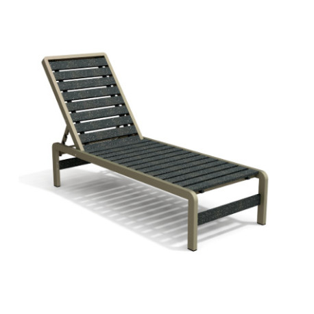 Bain de soleil avec dossier inclinable en IPRA et aluminium laqué Sable clair – 207 x 65 x 80 cm