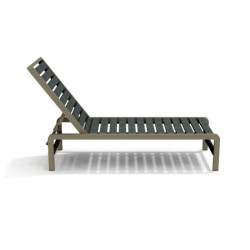 Bain de soleil avec dossier inclinable en IPRA et aluminium laqué Sable clair – 207 x 65 x 80 cm
