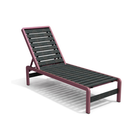 Bain de Soleil avec dossier inclinable en IPRA et aluminium laqué Rose poudrée – 207 x 65 x 80 cm