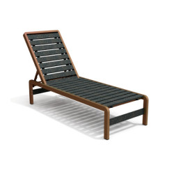 Bain de Soleil avec dossier inclinable en IPRA et aluminium laqué Terre Battue – 207 x 65 x 80 cm