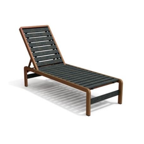 Bain de Soleil avec dossier inclinable en IPRA et aluminium laqué Terre Battue – 207 x 65 x 80 cm