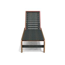 Bain de Soleil avec dossier inclinable en IPRA et aluminium laqué Terre Battue – 207 x 65 x 80 cm