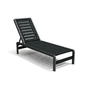Bain de Soleil avec dossier inclinable en IPRA et aluminium laqué Noir – 207 x 65 x 80 cm