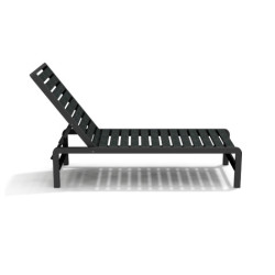 Bain de Soleil avec dossier inclinable en IPRA et aluminium laqué Noir – 207 x 65 x 80 cm