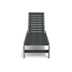 Bain de Soleil avec dossier inclinable en IPRA et aluminium laqué Gris anthracite – 207 x 65 x 80 cm