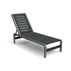 Bain de Soleil avec dossier inclinable en IPRA et aluminium laqué Gris anthracite – 207 x 65 x 80 cm