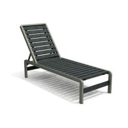 Bain de Soleil avec dossier inclinable en IPRA et aluminium laqué Gris anthracite – 207 x 65 x 80 cm