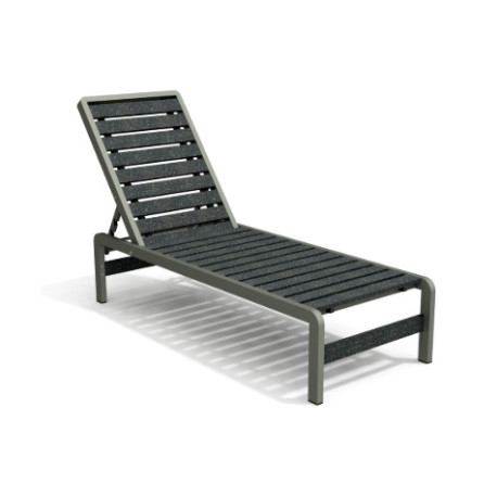 Bain de Soleil avec dossier inclinable en IPRA et aluminium laqué Gris anthracite – 207 x 65 x 80 cm