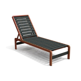 Bain de Soleil avec dossier inclinable en IPRA et aluminium laqué Rouille – 207 x 65 x 80 cm