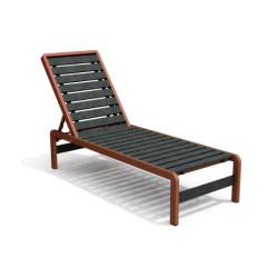 Bain de Soleil avec dossier inclinable en IPRA et aluminium laqué Rouille – 207 x 65 x 80 cm