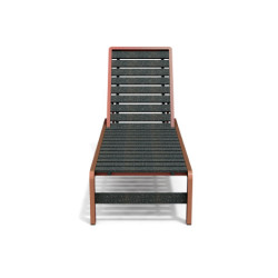 Bain de Soleil avec dossier inclinable en IPRA et aluminium laqué Rouille – 207 x 65 x 80 cm