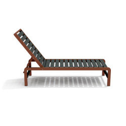 Bain de Soleil avec dossier inclinable en IPRA et aluminium laqué Rouille – 207 x 65 x 80 cm